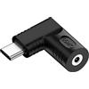 JSER Adattatore di ricarica DC Jack 2.5x0.7mm con ingresso USB-C Type-C, alimentazione PD 65W, con connettore angolato a 90 gradi, alimentazione PD, trigger compatibile Type-C, 5V/9V/15V/20V,