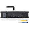 K KYUER FTD6M Batteria per Dell Latitude 7285 2-in-1 12 12.3 Convertible Detachable Productivity Keyboard Series PM30W17 K17M 6HHW5 06HHW5 T0T32 Notebook Tablet PC Laptop Battery 7.6V 22Wh 2-cell