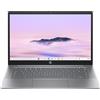 HP Chromebook 14a-nf0000sf Computer portatile 14 FHD IPS, PC portatile (Intel Core i3-N305, RAM 8 GB, UFS 256 GB, Intel UHD Graphics, Chrome OS), Laptop Argento, Tastiera AZERTY
