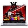 MITUNTUN PC Portatile Gaming 15,6 R7 6800H, 32GB RAM, 1TB SSD, FHD, Win 11 | 8 core/16 thread fino a 4,7 GHz per multitasking, creazione di contenuti, streaming, gaming leggero e produttività.
