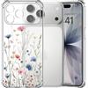 Choeeu ChoosEU Trasparente Cover per iPhone 17 Pro Max con Fiori, Blu Rosa | Sottile TPU Silicone Trasparente Custodia, Disegni Colorate Fiore Fiori Motivo, per Ragazza, Antiurto Protettiva Morbido Case