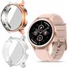 Blueshaweu Custodia compatibile per Fitpolo/TOOBUR/ZOSKVEE smartwatch DR06 1.27'', flessibile TPU protezione completa con pellicola protettiva antigraffio Custodia per DR06 (Rosa+Trasparente)