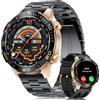 BENYAR SMART Smartwatch Uomo con Chiamate Bluetooth, 1,43AMOLED Orologio Fitness con 100+ Modalità Sportive, Frequenza Cardiaca/Sonno, Calorie, Impermeabile IP68, Orologio Sportivo per iOS/Android, Ambra-Nero