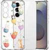 Choeeu ChoosEU Trasparente Cover per Samsung Galaxy S25 FE 5G con Fiori, Gatto | Sottile TPU Silicone Trasparente Custodia, Disegni Colorate Fiore Fiori Motivo, per Ragazza, Antiurto Protettiva Morbido Case