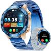 BENYAR SMART Smartwatch Uomo con Chiamate Bluetooth, 1,43AMOLED Orologio Fitness con 100+ Modalità Sportive, Frequenza Cardiaca/Sonno, Calorie, Impermeabile IP68, Orologio Sportivo per iOS/Android, Blu-Ambra