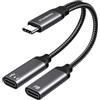 KiwiBird cavo splitter USB C, adattatore per cuffie, sdoppiatore USB C, 60W | Per cuffie e ricarica, convertitore audio di tipo C compatibile con iPhone 17 Air 17e 16 Plus Pro Max Mac iPad Galaxy S26 S25