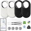 RSH Android Smart Tag - 4 Pack Key Finder compatibile con Google My Dispositivo Trova app (Android Solo), Bluetooth Key Finder per bagagli/borse, valigia/portafoglio (nero + bianco)