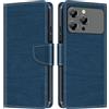 Shantime Custodia pelle effetto legno per Oukitel P1 Pro - Blu | 6.7 Custodia flip con chiusura magnetica, portacarte e guscio portafoglio a protezione totale