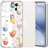 Choeeu ChoosEU Trasparente Cover per iPhone 11 con Fiori, Gatto | Sottile TPU Silicone Trasparente Custodia, Disegni Colorate Fiore Fiori Motivo, per Ragazza, Antiurto Protettiva Morbido Case