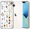Choeeu ChoosEU Trasparente Cover per iPhone 13 con Fiori, Girasole | Sottile TPU Silicone Trasparente Custodia, Disegni Colorate Fiore Fiori Motivo, per Ragazza, Antiurto Protettiva Morbido Case