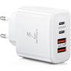 LumFocus Caricatore USB C, 40 W 4 porte USB Multiple Caricatore Rapido Multiple Settore PD+QC 3.1A Tipo C Adattatore per iPhone 17 16 15 14 13 12 Pro Max Samsung S24 Ultra S23 S22 iPad Xiaomi Huawei Google