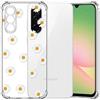Choeeu ChoosEU Trasparente Cover per Samsung Galaxy A57 5G, Bianco Giallo | Sottile TPU Silicone Trasparente Custodia, Disegni Colorate Fiore Fiori Motivo, per Ragazza, Antiurto Protettiva Morbido Case