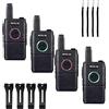Retevis RT618 Mini Walkie Talkie Senza Licenza, Doppia PTT PMR446 Radio USB Ricaricabile per Famiglia, Ricetrasmettitore Portatile a Lungo Raggio Portatile per Campeggio, Picnic(Nero 4Pezzi)