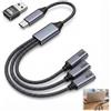 Ihteyuo Splitter USB C, 1 in 3 uscite, USB C tipo C, adattatore multiplo, 3 porte per trasferimento dati e ricarica, compatibile con iPhone 16/15, iPad, MacBook, Samsung Galaxy, Chromebook, Surface, tablet