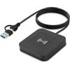 HISUEKIG Contatto Lettore di Schede NFC, Lettore di Smart Card per Computer | Doppia Interfaccia USB, Plug and Play, Certificazione FCC e CE, Cavo da 95cm, alloggiamento in ABS, Ampia compatibile
