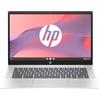HP Chromebook 14a-nf0001sf - Computer portatile da 14 HD, PC portatile (Intel Celeron N100, RAM 4 GB, Flash 128 GB, Intel Iris XE, Chrome OS), laptop, argento, tastiera AZERTY