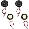 QUARKZMAN 4 Pezzi Altoparlante Piccolo 8 Ohm, 2W 30mm Diametro Guscio Metallico Rotondo Magnete Minuscolo Altoparlante Con Filo Terminale 100mm Micro Interno Per DVD, EVD, Mini Home