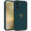 Choeeu ChoosEU Cuore Cover per Honor 90 Lite 5G, Verde | Custodia TPU Silicone Morbido, Disegni Elegante Colorate Love Heart Motivo, per Ragazza, Antiurto Protezione Case Copertura