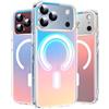 Nshkeji Cover per iPhone 18 Pro Max / 17 Pro Max Custodia con Mag-Safe Antiurto con Effetto Iridescente Opaca Retro Rigida PC Protezione Custodia Anti Graffio Cover per iPhone 18 Pro Max Case