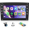 Zomolither 2+64G Android Autoradio per Renault Megane 2 II 2002-2009 Wireless CarPlay Android Auto 7 Pollici Touchscreen Schermo Navigazione GPS con Telecamera Posteriore Mirror Link WiFi FM/RDS Radio Volante