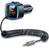 XPJBKC Aux Bluetooth 5.4 Auto, Adattatore Bluetooth Auto Aux con Jack Aux da 3,5 mm, Ricevitore bluetooth aux Ricarica Rapida per Musica e Chiamate Wireless