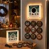 Generisch Calamita da frigorifero retrò in vinile, mini lettore musicale NFC con 9 | Lettore audio vintage con illuminazione a LED, 256 MB, magnetico, per superfici metalliche, per cucina