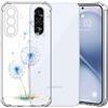 Choeeu ChoosEU Trasparente Cover per Samsung Galaxy A26 5G, Blu Dente di leone | Sottile TPU Silicone Trasparente Custodia, Disegni Colorate Fiore Fiori Motivo, per Ragazza, Antiurto Protettiva Morbido Case