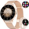LIGEON Smartwatch da donna con chiamata telefonica 1,27 elegante Orologio intelligente fitness salute frequenza cardiaca,sonno,contapassi,calorie,100+ modalità sportive,2 cables de carga,rosa