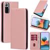 Vauki Cover per Xiaomi Redmi Note 10 Pro 4G con 1 Vetro Temperato Custodia in Pelle PU Slot Schede Flip TPU Silicone Case Supporto Stand Magnetica Antiurto Caso per Redmi Note 10 Pro 4G 6.67Rose-Gold