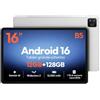 MESWAO Tablet 16 pollici con grande display per film, yoga, fitness e tempo libero | Android 16, Helio G99, 12 GB RAM, 128 GB, Full HD, Widevine L1, 12.000 mAh, Wi-Fi 5, Bluetooth 5.0, ricarica fino a 15 W