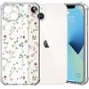 Choeeu ChoosEU Trasparente Cover per iPhone 13 con Fiori, Colorata | Sottile TPU Silicone Trasparente Custodia, Disegni Colorate Fiore Fiori Motivo, per Ragazza, Antiurto Protettiva Morbido Case