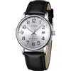 CIVO Orologio Uomo Analogico Business: Quadrante Chiaro con Lancette Data | Disponibile con Cinturino in Acciaio Inossidabile in Pelle Impermeabile Quarzo - Regalo Professionale per Ufficio e Lavoro