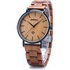 BEWELL, orologio da polso in legno per uomo/donna, sottile, analogico, al quarzo, minimalista, W163A Men-Brown