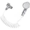 yefix Doccetta per Rubinetto con Tubo a Spirale e Deviatore | Doccetta in acciaio inox con tubo flessibile a spirale grigio per rubinetto, pratica e versatile per bagno e lavabo