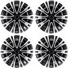 AOWINHIT Set di Coprimozzi Eleganti da 15 Pollici Copricerchi Universali R15 per Auto SUV, Copriruote per Auto Coprimozzi da 15 Pollici (Argento Nero)