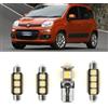 njssjd 6 pezzi di plafoniera a LED bianca, Lampada da bagagliaio, luce targa per F.iat Panda III 2012-2024, super luminosa, 6000K, kit di illuminazione interna e strumento di installazione