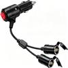 FAELNK Presa Accendisigari 12V / 24V Sdoppiatore Accendisigari Auto 1 Spina Maschio a 2 Prese Femmina con Interruttore per Auto Camion Barca Motocicletta Camper