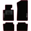 QUEMAR Tappetini Auto per Serie 3 E46 1998-2005, Bordo Fucsia, 2 Ricami | Kit Tappeti Moquette e Gomma su Misura / Set 2 Anteriori + 2 Posteriori / Ricami e Colori Personalizzati / Antiscivolo