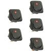Mintice 5 Pezzi 25mm Barca Auto Rotondo Rosso LED Interruttore a Bilanciere | Interruttore a Levetta 12V 25A Pulsante Cruscotto On off Impermeabile