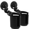 Kisangel 2 Pezzi Supporto per Tazza Auto con Ventosa, Portabottiglie in Plastica Nero Stabile e Affidabile per Interno Auto, Facile Installazione e Uso Versatile