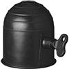 blntackle76 Copertura per gancio di traino, 50 mm, in plastica, tappo di protezione, gancio di traino, testa a sfera per rimorchi auto, camion, RV (tappo nero con lucchetto)