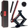 HEYNER Premium Multifit 347230 - Cric a forbice per auto, SUV, furgoni, kit di sollevamento completo con accessori, barra di estensione a cricchetto con cuscinetto in gomma intercambiabile (2