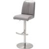 Robas Lund Sgabello da bar Robas Lund, colore grigio ghiaccio, rivestito in ecopelle effetto nubuk, girevole a 360°, sgabello regolabile in altezza