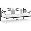 vidaXL Divano letto struttura letto in metallo nero 90x200 cm