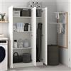 Dmora - Armadio multifunzionale Beaumont, mobiletto aggiuntivo con 3 ante, scaffale per scarpe