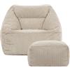 Icon Beanbags Poltrona e poggiapiedi "Icon" di Natalia Sitzsack, imbottiti, color beige