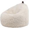 Icon Beanbags icon Beanbag Chair Bean Bag Fluffy Made of Faux Fur Cocoon, Beige, Beanbag Adulti con imbottitura, Beanbag Indoor Cosy Large con schienale - Germany