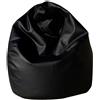 Talamo Italia Dmora, pouf monocolore, colore nero, dimensioni 80 x 120 x 80 cm