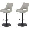 Hela Tische, set di 2 sgabelli da bar Rockport, rivestimento in tessuto intrecciato beige, base girevole a 360°; altezza regolabile con pressione a gas, apertura sul retro, portata 120 kg