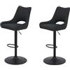 Hela Tische Tavoli Hela, set da 2 sgabelli da bar Rockport, tessuto intrecciato antracite, base girevole a 360°; regolabili in altezza con molla a gas, apertura sullo schienale, portata massima 120 kg
